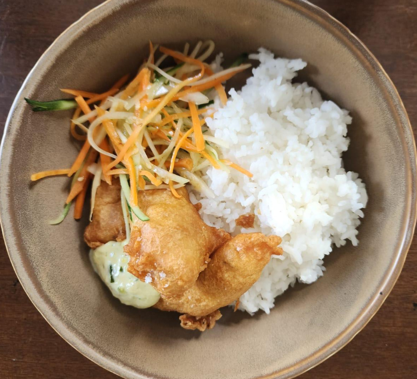 Beer-battered Fish Rice Set (SF)