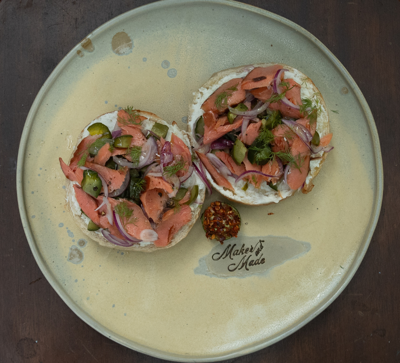 Hot-smoked Salmon Bagel (SF/D)