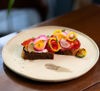 Beet-cured Salmon Toast (SF/D)