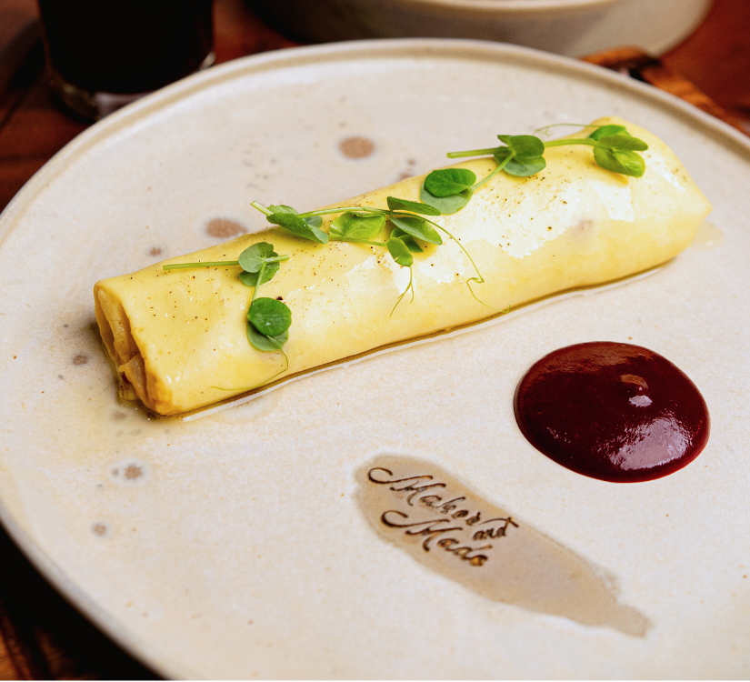 Beet-cured Salmon and Leek Omelette (SF/D)